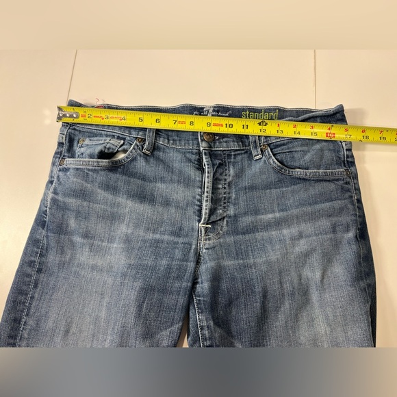 7 for all man kind reg33 Men's Blue Jeans embroidered pockets button fly lowrise - Picture 7 of 14